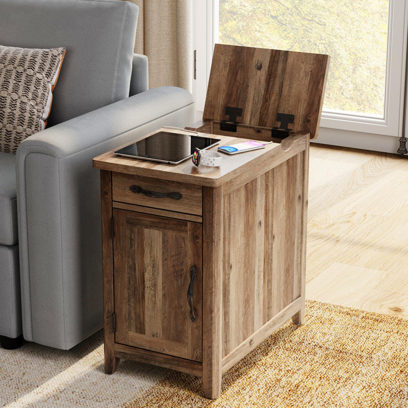 Lark Manor Analiesa End Table with Storage and Charging Station